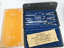 DIETZGEN "KROMET" 1057 KC Vintage Antique Drafting Tools Snap Black Case Germany