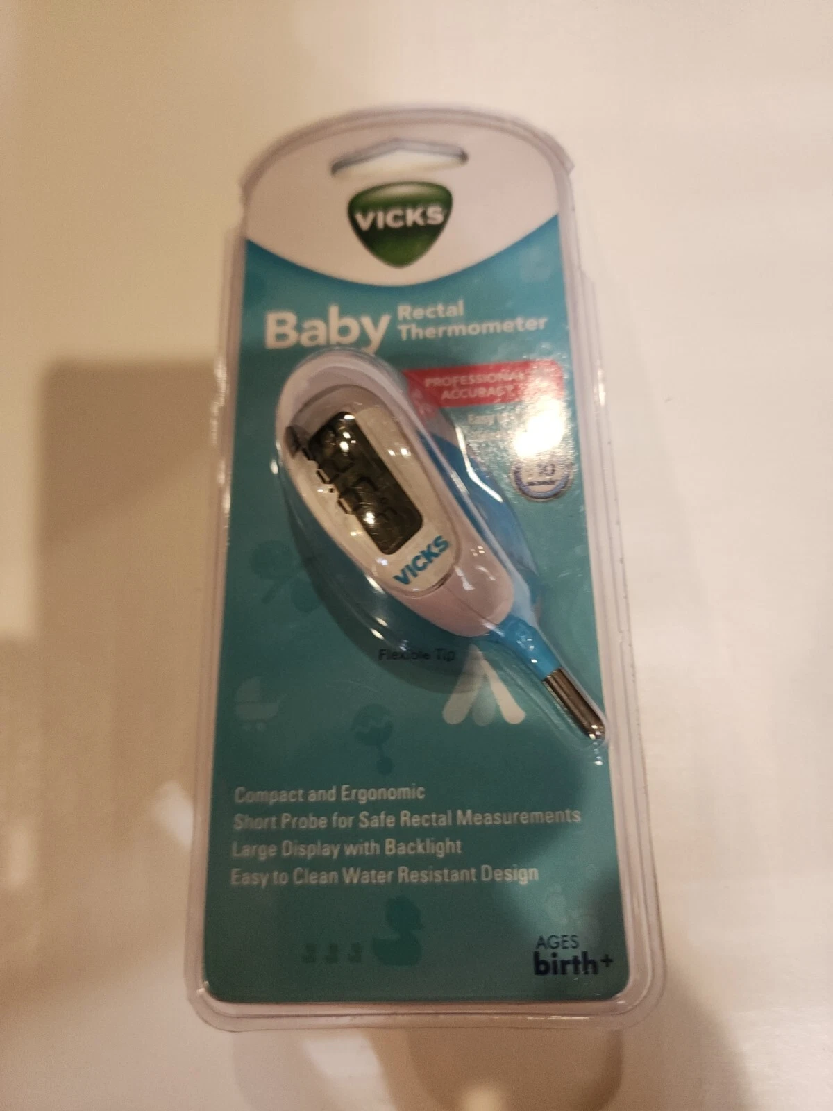 ☀️ NEW Vicks Baby Digital Rectal Thermometer Flexible Tip Water Resistant LCD