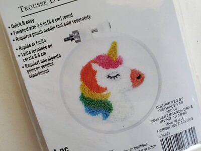 Loops & Threads Unicorn Punch Needle Kit 3.5'' Round NIP