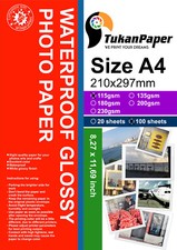 Photography 115gsm Glossy White Paper 8.3"x11.7" A4 Size 100 sheets weight