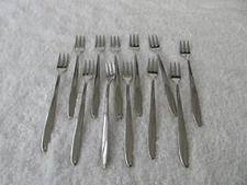 12 PIECE~[ SIMON L. & GEORGE H. ROGERS CO ]  Stainless Cocktail [ 5-3/4" ] Forks