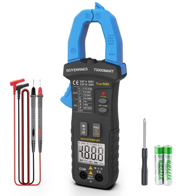 Digital Clamp MultimeterTRMS 6000 Counts Clamp-on Avometer AC DC Voltage Curr...