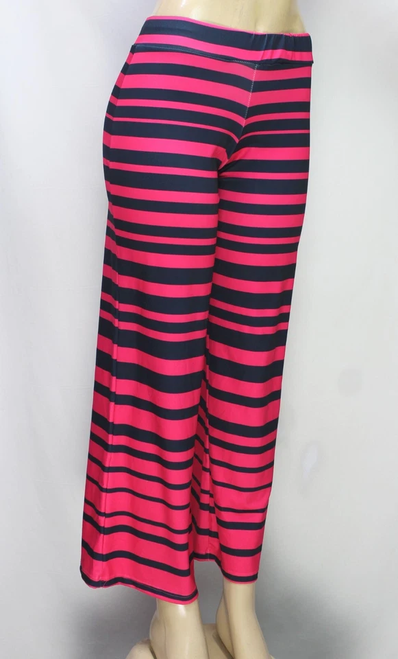 Pantalones cortos Lolly Wolly Doodle para mujer a rayas elásticos rosa/azul marino talla S Foto 3 de 4