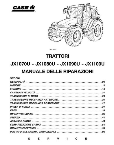 Case Ih Jx1070u Jx1080u Jx1090u Jx1100u Italian Workshop Manual Ebay