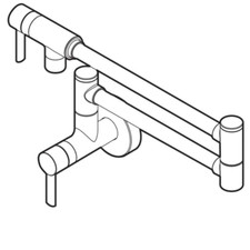 Moen S665SRS 5.5 GPM 24" Wall Mounted Double Handle Pot Filler, Stainless