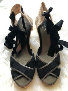 black ankle tie espadrilles
