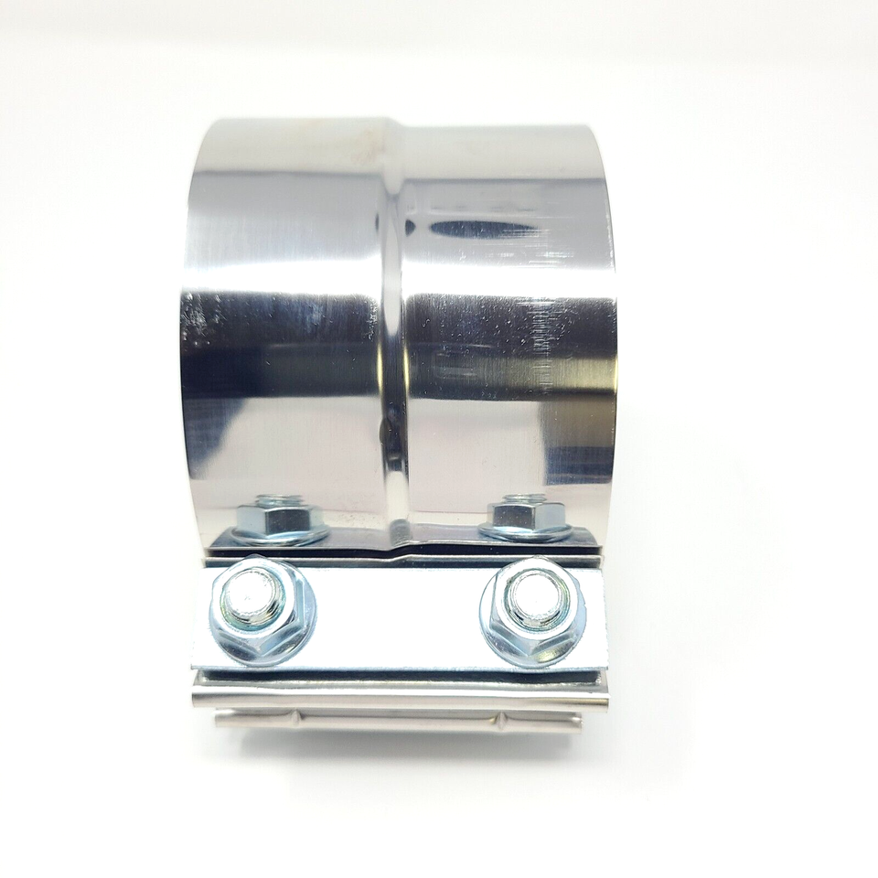 4-Inch Stainless Steel Exhaust Clamp – Lap Joint Band Clamp Sleeve Coupler (2-Pack)