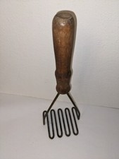 Vtg 10.5  Potato Masher Wooden Handle Nice Patina DECOR Farm Country