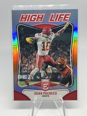 2023 Donruss Elite Isiah Pacheco /25  HIGH LIFE  ORANGE HOLO EMBOSSED SSP #HL-4