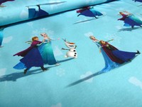 Stoffrest 15X145Cm Baumwolle Jersey Disney EisköNigin Frozen Anna Elsa Hellblau