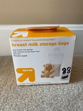 Up Up Breastmilk Storage 88 Double Zipper Bags- Compare to Lansinoh. 6 OZ