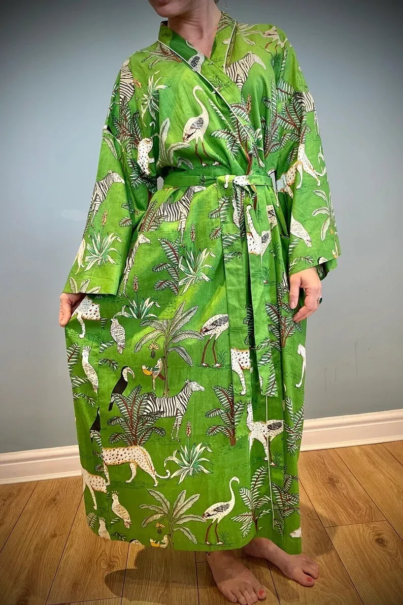 Green kimono best sale robe