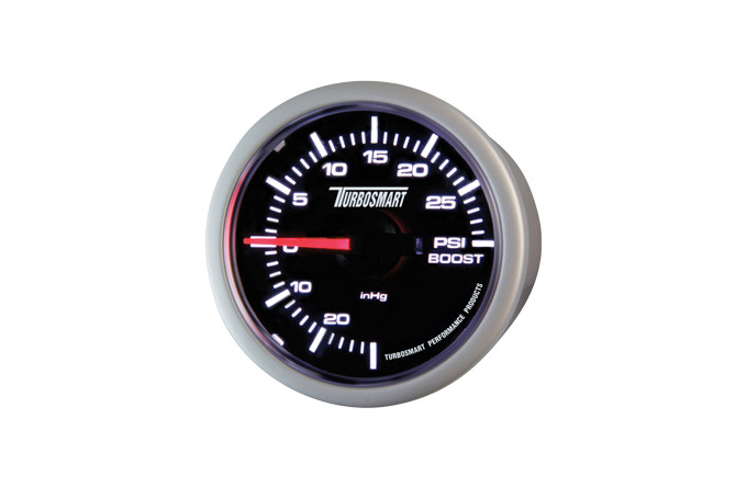 Turbosmart 0-30psi Boost Gauge With Silver Bezel 52mm - 2 1/16" Diameter