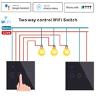 2PCS 2 Way eWelink 1/2/3 Gang WiFi Smart Touch Light Switch EU/UK f Alexa Google