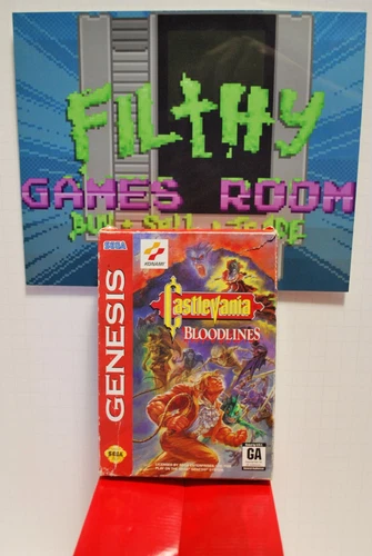 Castlevania Bloodlines (Cardboard Box, Konami, Sega Genesis) CIB Tested/Working