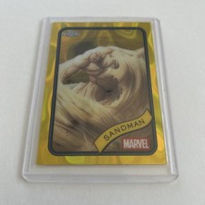 2025 Topps Chrome Marvel Yellow Lava Refractor card #91 Sandman