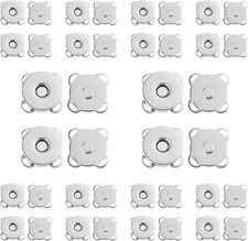 20 Sets 15mm Plum Magnetic Snap Buttons for Sewing Craft Bags Clothes Silver