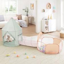 Kids Play Tent with Tunnel, 3 in 1 Pop Up Play Tent with Ball Pit, Play Crawl...