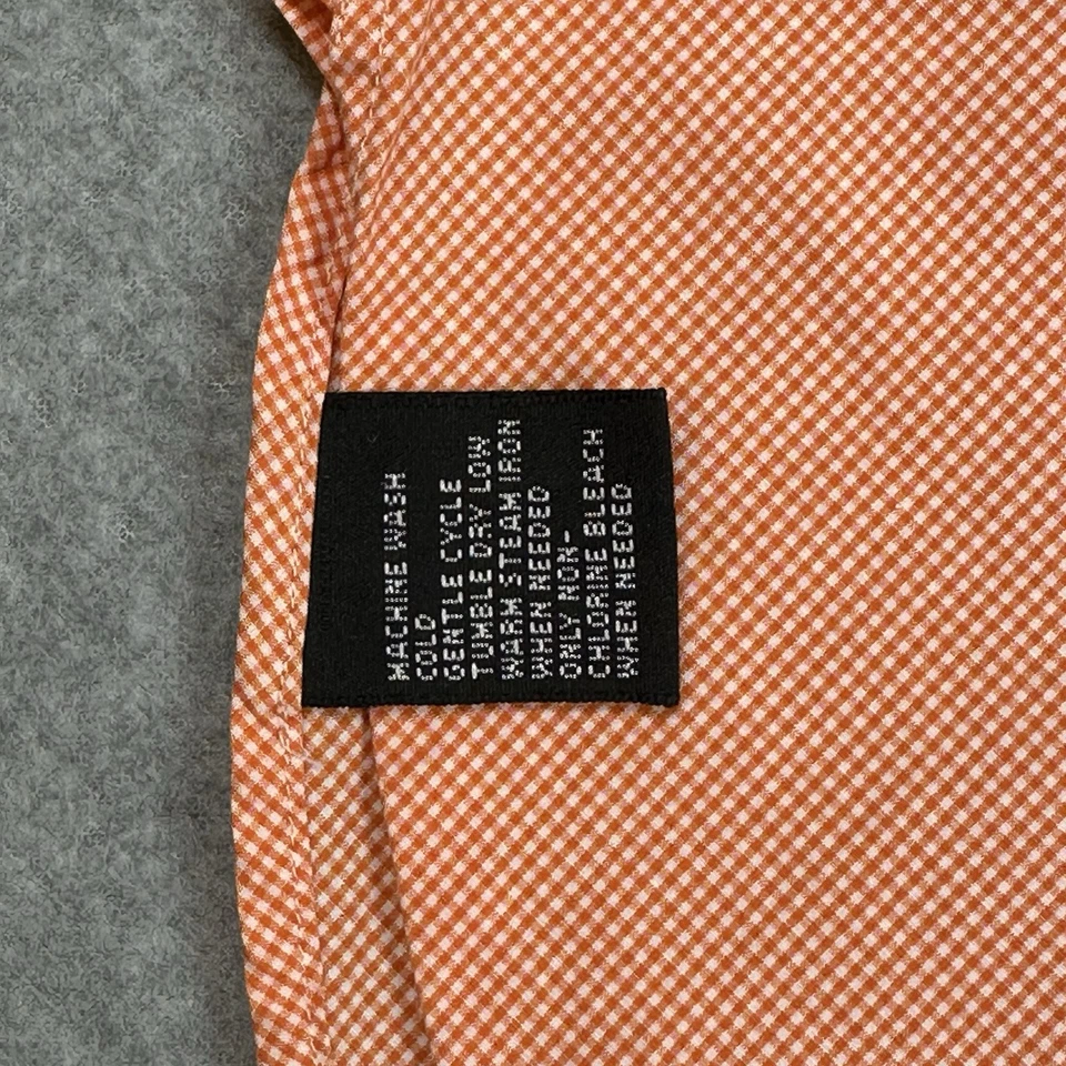 Camisa Joseph & Lyman Colección Limitada Hombre 15/34 Naranja MiniCheck Puños Franceses Foto 3 de 4
