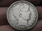 1901 S Silver Barber Half Dollar- San Francisco, VG/Fine Details