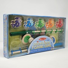 Melissa  Doug Catch  Count Wooden Fishing Game With 2 Magnetic Rods New Sealed