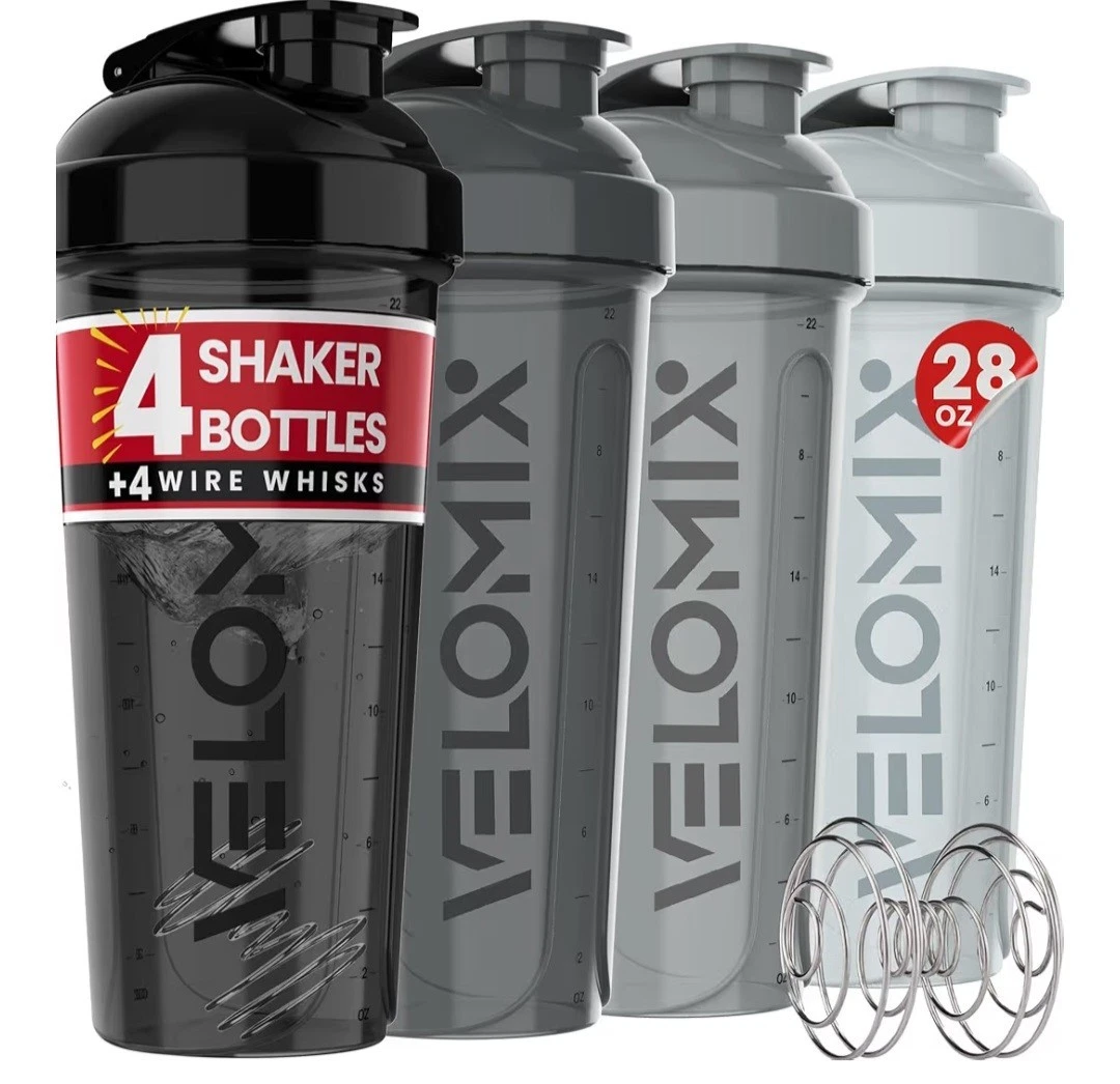 Protein Shaker 4 Bottles for Protein Mixe 4x Wire Whisk | Leak Proof Shaker
Opens in a new window or