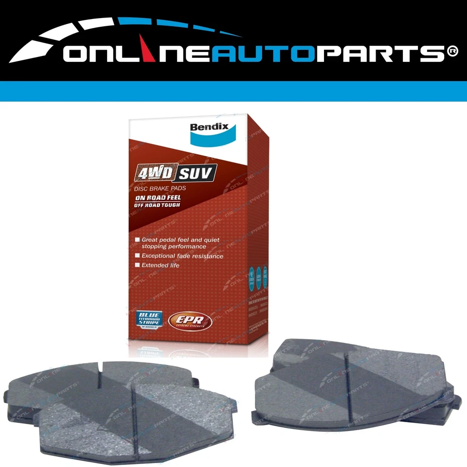 Slotted+Drilled Front Disc Brake Rotors + Bendix 4x4 Pads for Patrol MQ MK GQ - Image 4 of 4