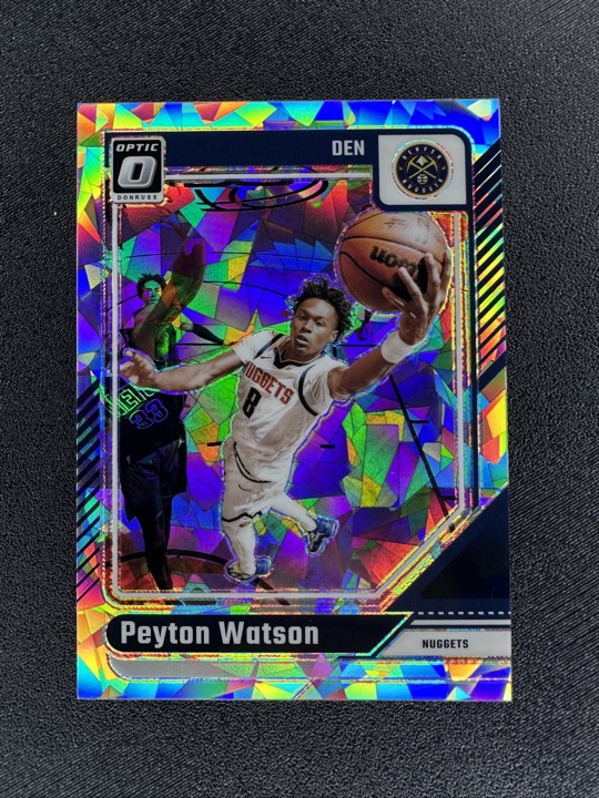 2024-25 Panini Donruss Optic - Peyton Watson #216 Cracked Ice Prizm /25 SSP Rare