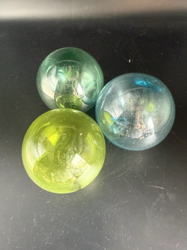Set Of Three (3) Japanese Glass Fishing Floats
