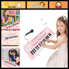 Kids 37-Key Portable Piano Keyboard with Microphone  Dual Speakers - Music Toy