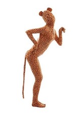 Aniler Men's and Women's Spandex Full Body Zentai X-Large Leopard Ears Tail