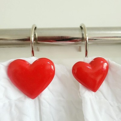 Twofishes Valentine Gift Lovely Heart-Shaped Shower Curtain Hooks Sy1616-6 