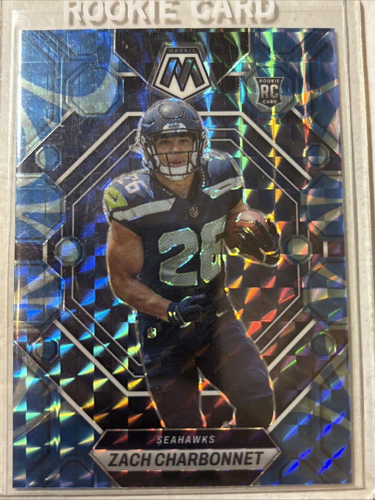 2023 Mosaic Zach Charbonnet RC Reactive Blue Rookie #379 Seahawks
