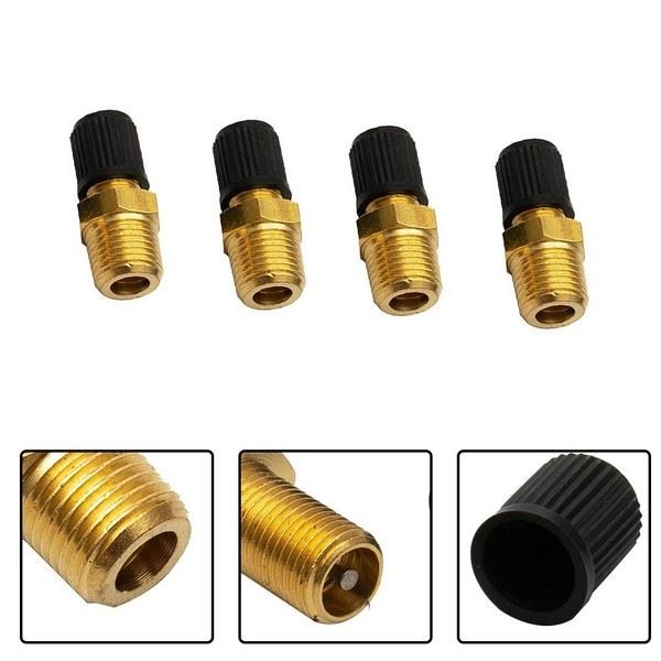 4* 1/8 NPT MPT Messing+Kunststoff Luftkompressor-TankfüLlventil Schrader-image