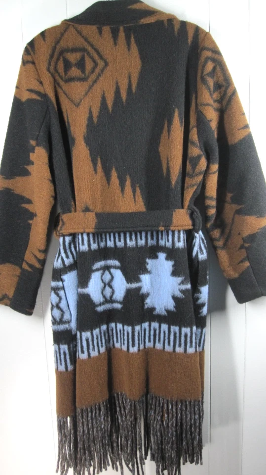 Camille & Co Chaqueta Para Mujer L Mezcla de Lana Azteca Flecos Dobladillo Vaquero del Suroeste Foto 2 de 4