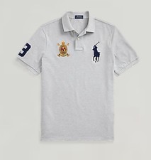 Polo Ralph Lauren Men's Classic Fit Big Pony Mesh Polo Shirt Gray Size XL NWT