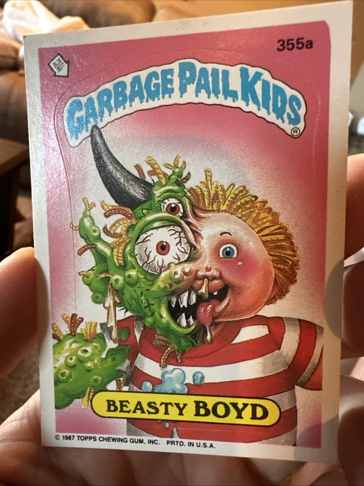 Beasty BOYD #355a 1987 Garbage Pail Kids trading card — raw and PSA graded price guide