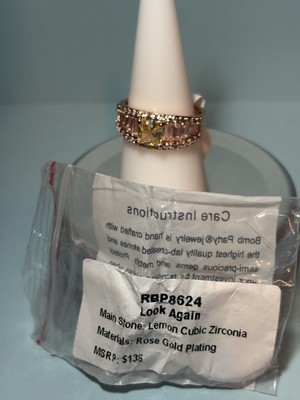 Bomb Party OG Ring Size 9  Look Again  Lemon CZ Rose Gold