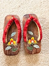 Traditional Japanese Geta Wooden Shoes Geisha Sandals Vintage