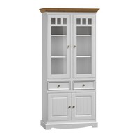 Klassische Wohnzimmer MöBel Weiß Braun Holz Schaufenster Vitrine Schrank MöBel