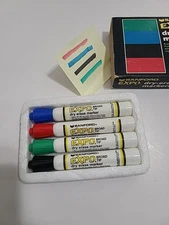Vintage Expo Dry Erase Sanford Markers Set Chisel Tip # 83074 USA 4 Color Set
