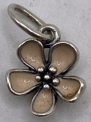 Authentic Pandora S925 ALE SS Pink Enamel Cherry Blossom Pendant 1.8g 390347EN40