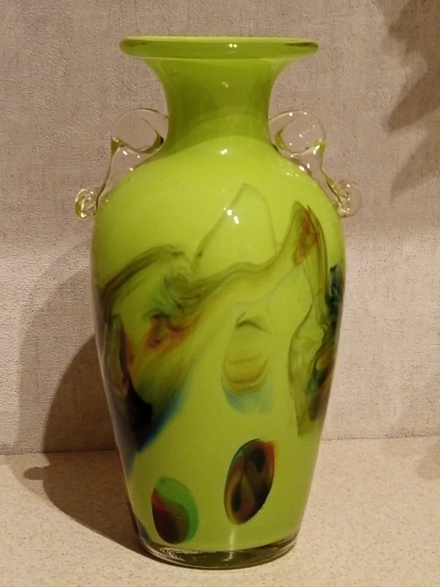 Vase Millefiori En Verre De Murano - Poignées, Violet Multicolore, Fait Main En Italie