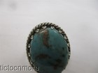 VINTAGE BELL TRADING NAVAJO INDIAN TURQUOISE STONE PORTRAIT RING STERLING — photo 3