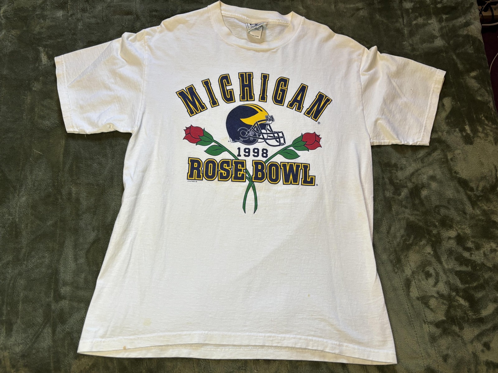 Vintage Michigan Wolverines Shirt Mens Large NCAA Football Rose Bowl Lee Sport