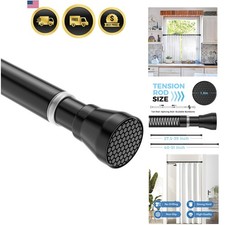 Adjustable Tension Curtain Rod Stainless Steel Shower Rod No Drilling 28-48 Inch