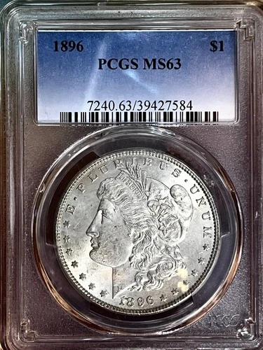 1896 P  MORGAN DOLLAR  PCGS CH BU  BEAUTIFUL SATIN FINISH