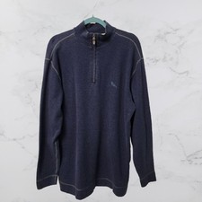 Tommy Bahama Blue 1/2 Zip Sweater Medium Tobago Bay
