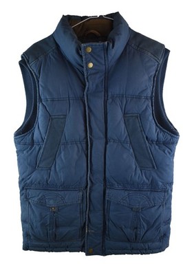 FAT FACE blaue wattierte Weste Gr. S Herren Full Zip Weste Freizeit Outdoor Oberbekleidung