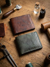Handmade Full-Grain Leather Bifold Wallet | 6 Card Slots | Slim Mens Wallet